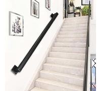 Stairs Handrail - Complete Kit. 30cm-600cm Industrial Stairway Railing, Staircase Banister Hand Rails for Indoor and Outdoor, Wall Mount Metal Wrought Iron Corridor Safety Support Rod(16ft/480cm)