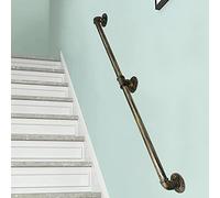 Stairs Handrail Indoors Outdoors Steps Hand Rails for Stairs Bathroom Corridor Antique Brass Metal Wrought Iron Staircase Banister Railing/13Ft/390Cm