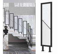 Stairs Handrail - Metal Stair Railing, Modern Step Handrails, Non-Slip Grab Bars with Tempered Glass, Anti-Slip Guardrails for The Elderly, Toddler Safety Balcony Fence, Easy，Black 90 * 25Cm