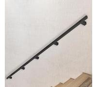 Stairs Handrail Railing Staircase Banister Rail Black Metal Stairs Handrail Banister 80cm 1.5m 200cm 3.6m 5m Wall Mounted Square Staircase Handrail, Non-Slip Assistive Staircase Railing(18ft/540cm)