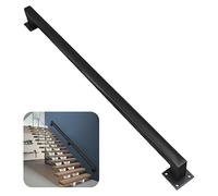 Stairs Handrail, Stair Handrail for Indoor Outdoor Steps,Wall Mount Staircases Railing Handrails,Metal Banister Handrails Loft Stairs Banister-Complete Bracket Kit Black(Size:5ft/1