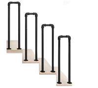 Stairs Handrail - Stair Railing, U-Shaped Industrial Iron Round Pipe Banister Staircase Rails, Indoor Transitional Handrail Picket for Corridor Loft Elderly Children(Black,100cm)