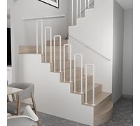 Stairs Handrail - Stair Railing, U-Shaped Industrial Iron Round Pipe Banister Staircase Rails, Indoor Transitional Handrail Picket for Corridor Loft Elderly Children(White,55cm)
