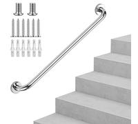 Stairs Handrail with Complete Kit. Industrial Style Stainless Steel Round Tube Stairway Railing, Household Indoor and Outdoor Non-Slip Stair Handrails Safety Fence(2ft/60cm)