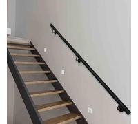 Stairs Handrail with Wall Mounting Set - Round 32mm Diameter Handrail Made of Metal Wrought Iron - Hand Railings for Indoor Outdoor Stairs - Non-Slip Safety Hand Rail Support Bar(9.2ft/280cm)
