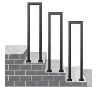 Stairs Handrail, Wrought Iron Stair Handrail Black Industrial Square Pipe Railing U-Shaped Non-Slip Hand Rail Guardrail Stairs Railing Support Rod for Garden Loft Corridor Indoor O
