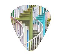 Stairs Printed Guitar Picks With Organizer Storage Box 0.46 0.71 0.96 Mm Includes Thin Medium Heavy For Bass Electric Acoustic Guitars Ukulele 12 Pack