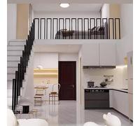 Stairs Railing Handrails Kit - Metal Deck Railing - U/M Type Stairs Handrail, Safety Support Bar for The Elderly, Loft Hallway Step Railing, Indoor/Outdoor Balcony Fence(Black-U,45CM(1.47FT))