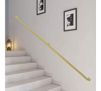 Stairs Staircase Handrail Banister Rail Support Kit, Gold Metal Wrought Iron Wall Balustrade Handrails Banisters Home Against The Wall Indoor Loft Stair Railing(1ft/30cm)