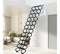 stairs Wall Mounted Folding Stairs Retractable Attic Ladder Pull Down System Portable Attic Ladder, for Garages extendable(2-2.49m)