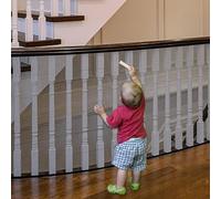 Stairway Net, Baby Gate for Stairs with No Drilling, Baby Safety Stairs Rail Net, 18 ft L x 2.66 ft H, Baby Safety Net Balcony Banister Stair Net for Child, Small pet,Toy- Indoor & Outdoor(Black)