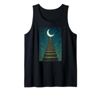 Stairway to Crescent Moon Surreal Night-Sky Dreamscape Art Tank Top