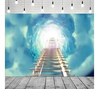 Stairway To Heaven Photography Backdrop Paradise Gate Sky Clouds Stairs Topic Church Play Bless Angel Photo Background 300x200CM