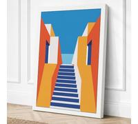 Stairway to Progress Canvas Wall Art Print 18x12 Inch