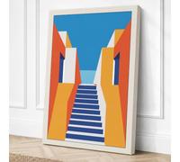 Stairway to Progress Canvas Wall Art Print 30x20 Inch