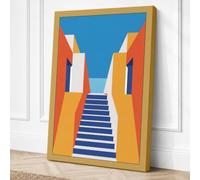 Stairway to Progress Canvas Wall Art Print 36x24 Inch