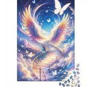 Stairway Wings Butterfly 1000 Pieces Mini Jigsaw Puzzle for Adults | 70x50cm Cardboard Home Decor Smooth Surface Birthday Gift Mind Relaxation