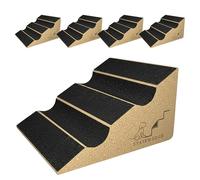 StairWedge Dog Steps - Soft Grip Carpet Pet Ramp, Grooved Safety Step for Confident Climbing, Natural Cork Ramp for Dogs, Cats & Small Pets Mobility Assist (Pack of 5)