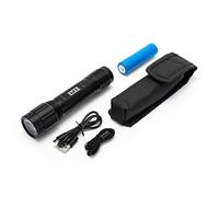 STAK Leopard: Rechargeable 20W LED Flashlight, 2000 lumens, with Tactical Phosphorescent Switch. IPX7 Waterproof. Made of Ultra-Resistant Aluminum.