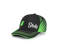 Stake F1 Team Kick Sauber, Official Gabriel Bortoleto Drivers Baseball Cap, Black, Green, Adjustable, 2025
