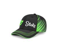Stake F1 Team Kick Sauber, Official Nico Hulkenberg Drivers Baseball Cap, 2025, Black, Green, Adjustable