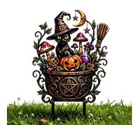 Stake Ghost Metal Pumpkin Garden Weather-Resistant Rust-Proof Windproof Sig