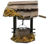 Stakee 1:12 Mini Wishing Well Ornament, Tiny Vintage Water Well Accessories Garden Bridge Well Figurines Chinsese Planter House Wishing Well Home Decoration