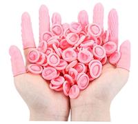 Stakee 150pcs Latex Finger Covers Finger Tip Rubber Keeping Dressing Dry and Clean Disposable Finger Gloves