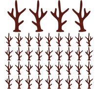 Stakee 20 Pairs Christmas Deer Horn Mini Antlers for Crafts Flocking Deer Antlers Hair Clips Diy Headband Accessories Cute Fake Antlers Photoprops Decor
