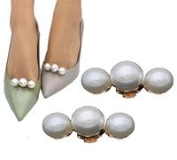Stakee 2pcs Pearl Shoe Clips Pearl Shoe Buckles Decorative Bridal Shoe Clips Wedding Shoe Decoration for Women Girl