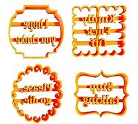 Stakee 4pcs Cookie Cutters, Funny Cookie Moulds Set for Baking Cookie with Rude Sayings Cuss Words