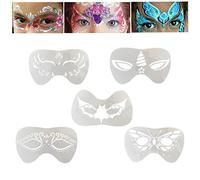 Stakee 5pcs Body Art Paint Stencils Face Painting Stencils Temporary Tattoos Stencils Reusable Carnival Painting Stencils