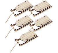 Stakee 5pcs Wooden Sleigh Model Unfinished Wood Sleigh Miniature Sleigh Model Christmas Craft Accessory for Christmas Supplies