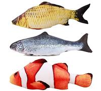 Stakee Cat Fish Toys 3pcs Fish Toy Cats Interactive Toys Pets Bite Toys Plush Simulation Fish Toy for Cats Kittens
