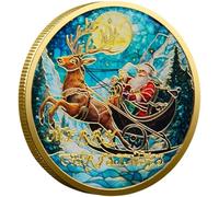 Stakee Christmas Commemorative Coins, Santa Christmas Tree Coin, Christmas Challenge Coin, Merry Christmas Collectible Coin for Christmas Stocking Stuffers