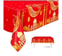 Stakee Eid Mubarak Tablecloths Ramadan Decoration for Home Islamic Muslim Party Decor Ramadan Tableware Supplies Eid Adha Gift