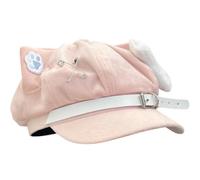 Stakee Puppy Ears Women's Beret with Pin and Plush Bone Y2k Painter Beanie Cap for Fall Winter Daily Wear Dog Walking Accessory