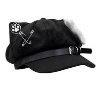 Stakee Puppy Ears Women's Beret with Pin and Plush Bone Y2k Painter Beanie Cap for Fall Winter Daily Wear Dog Walking Accessory