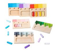 Stakee Wooden Montessori Toy 1set Color Sense System Training Wood Insert Board 24 Color Children's Color Cognitive Matching Educational Toy