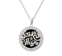 Stakes Is High Women's Necklace Round Pendant Circle Charm Necklaces Fashion Jewelry