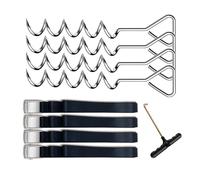 Stakes Swing Garden with 4PCS Corkscrew Shape Trampoline Stake Spider Down Spiral Ground Anchor Trampoline Strap