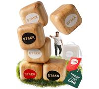STAKK The outdoor throwing game for children and adults. Boccia boule was yesterday (skill game with 9 robust wooden dice) - invented in Germany