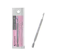 STALEKS Cuticle Pusher for Small Nail Films, Two Tips Narrow Rounded Pusher + Cleaner/Remover, Manicure and Pedicure Stainless Steel Beauty & Care 30/1