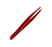 STALEKS Expert 11/4 Red Slanted Eyebrow Tweezer - Professional Quality Elegant Red Finish
