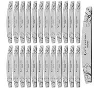 STALEKS EXPERT NFE-40-100/150-25 Half Moon Nail File Double-Sided Grit 100/150 g Thin Foam Layer Pack of 25