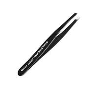 STALEKS Expert TE-11/4b Black Slanted Eyebrow Tweezer - Professional Quality Elegant Black Finish.