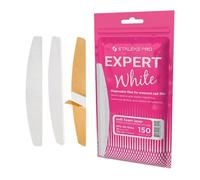 STALEKS PRO 30 x Expert 40 White Disposable Half Moon Shape Adhesive Soft Foam Nail Files Refill (150 Grit)