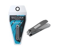 STALEKS PRO Beauty & Care Compact Nail Clippers with File Stainless Steel Matte Satin Finish Compact and Practical for Home and Travel Use