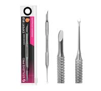 STALEKS PRO by Natury Nails 2-in-1 Cuticle Pusher + Ring/Ring. Lifts and Removes Cuticles. Recommended for Manicures. Stainless Steel Expert (PE-51/2)
