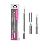 STALEKS PRO by Natury Nails Cuticle Pusher - Wide Rounded Spatula & Claw-shaped Cleaner - Manicure and Pedicure - Stainless Steel - Smart 51/3